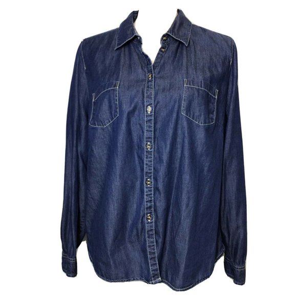 Boden Tops - Boden chambray button-down shirt - women's 12